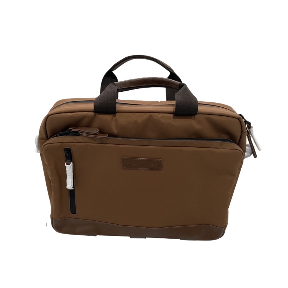 Johnston & Murphy Unisex Hudson Waterproof Briefcase in Cognac Waterproof Nylon
